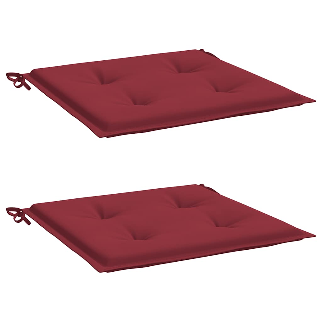 Cuscini per Sedia 2 pz Rosso Vino 50x50x4 cm in Tessuto Oxford 314056