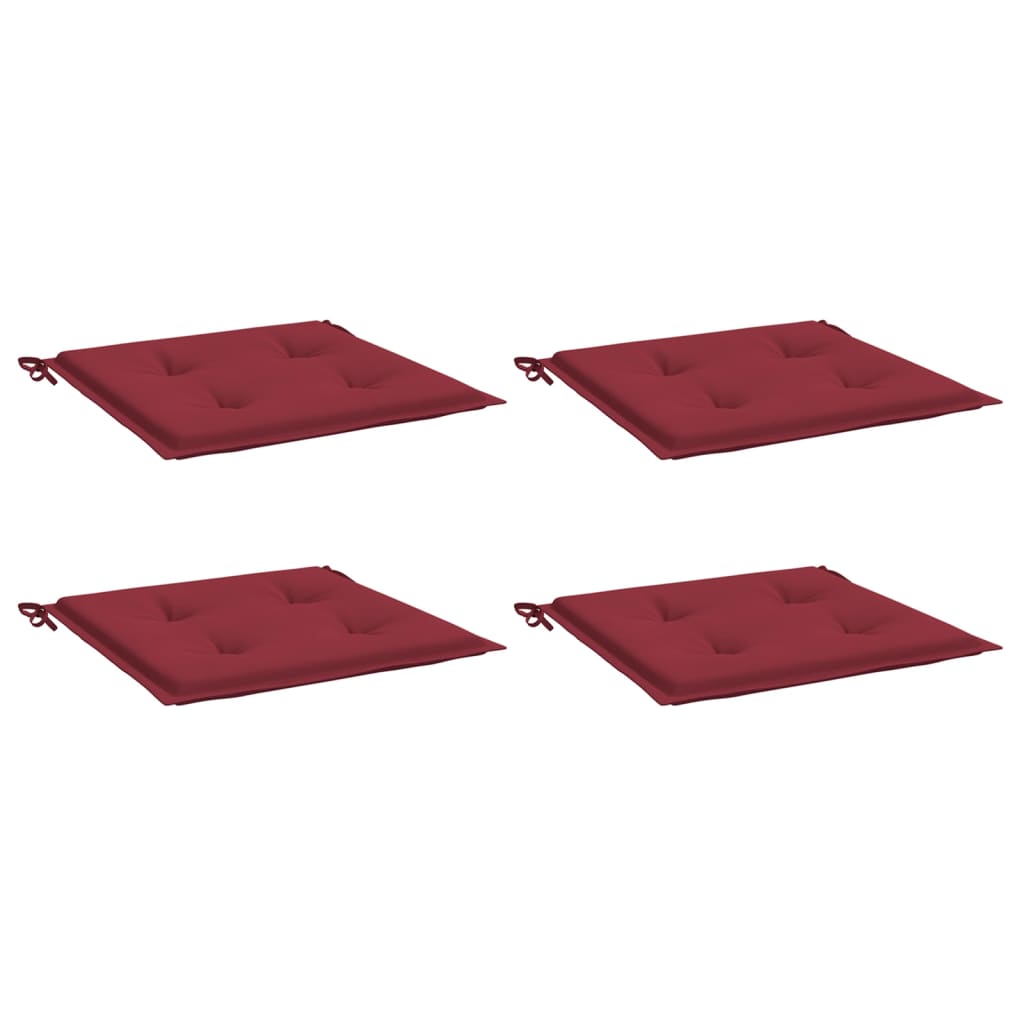 Cuscini per Sedia 4 pz Rosso Vino 50x50x3 cm in Tessuto Oxford 314057