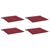 Cuscini per Sedia 4 pz Rosso Vino 50x50x3 cm in Tessuto Oxford 314057
