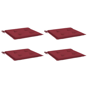Cuscini per Sedia 4 pz Rosso Vino 50x50x3 cm in Tessuto Oxford 314057