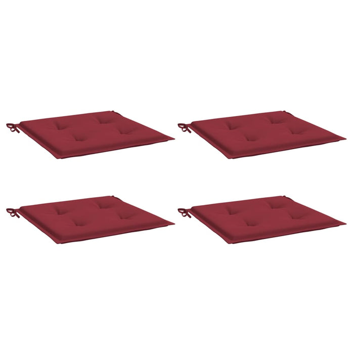 Cuscini per Sedia 4 pz Rosso Vino 50x50x3 cm in Tessuto Oxford