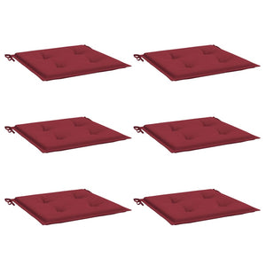 Cuscini per Sedia 6 pz Rosso Vino 50x50x3 cm in Tessuto Oxford