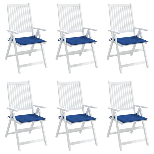 Cuscini per Sedie da Giardino 6 pz Blu Reale 50x50x3 cm Tessuto cod mxl 68118