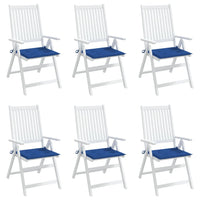 Cuscini per Sedia 6 pz Blu Reale 50x50x3 cm in Tessuto Oxford 314061