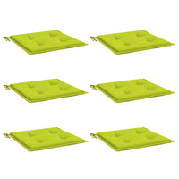 Cuscini per Sedia 6 pz Verde Brillante 50x50x3cm Tessuto Oxfordcod mxl 71366
