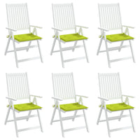 Cuscini per Sedia 6 pz Verde Brillante 50x50x3cm Tessuto Oxford 314064