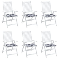 Cuscini per Sedia 6 pz a Quadri Grigi 50x50x3 cm Tessuto Oxford 314073