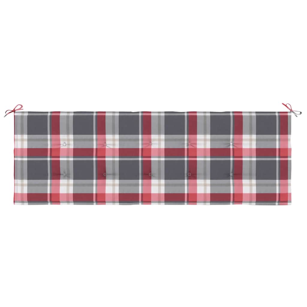 Cuscino per Panca a Quadri Rossi 150x50x4 cm Tessuto Oxford 314090