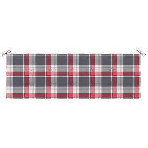 Cuscino per Panca a Quadri Rossi 150x50x4 cm Tessuto Oxford 314090