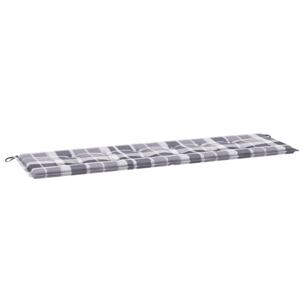 Cuscino Panca da Giardino a Quadri Grigi 180x50x3 cm in Tessuto cod mxl 67999