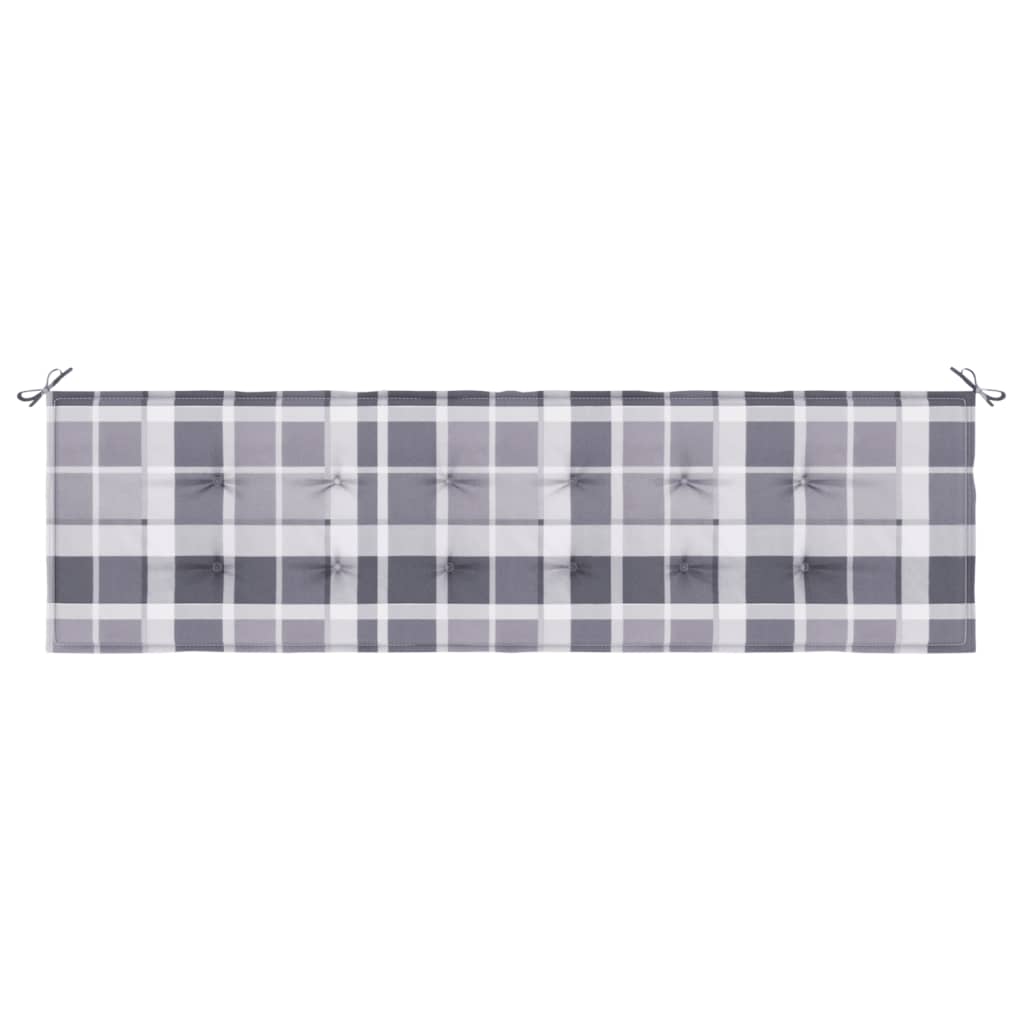 Cuscino Panca da Giardino a Quadri Grigi 180x50x3 cm in Tessuto cod mxl 67999
