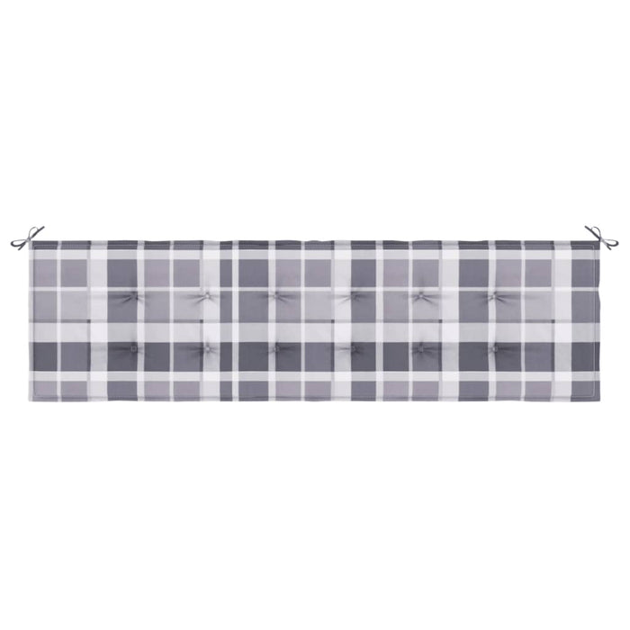 Cuscino Panca da Giardino a Quadri Grigi 180x50x3 cm in Tessuto cod mxl 67999