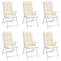 Cuscini per Sedie 6 pz Crema 120x50x3 cm in Tessuto 314106