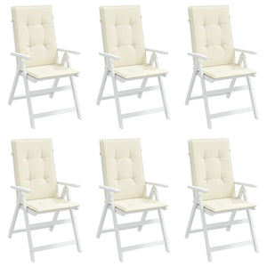 Cuscini per Sedie 6 pz Crema 120x50x3 cm in Tessuto 314106