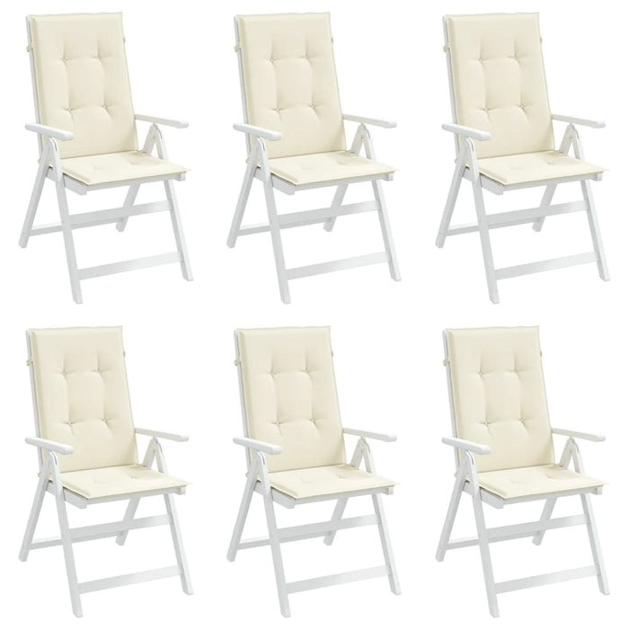 Cuscini per Sedie 6 pz Crema 120x50x3 cm in Tessuto 314106