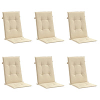 Cuscini per Sedie 6 pz Beige 120x50x3 cm in Tessuto 314107