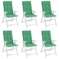 Cuscini per Sedie 6 pz Verdi 120x50x3 cm in Tessuto 314109