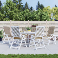 Cuscini per Sedie Alte 6 pz Tortora 120x50x3 cm in Tessuto 314112