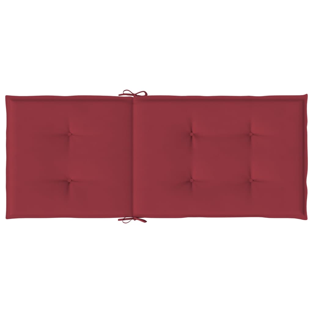 Cuscini per Sedie 2 pz Rosso Vino 120x50x3 cm in Tessuto