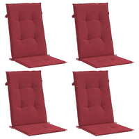 Cuscini per Sedie da Giardino 4 pz Rosso Vino 120x50x3 cm cod mxl 64991