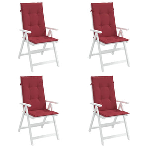 Cuscini per Sedie 4 pz Rosso Vino 120x50x3 cm in Tessuto 314114