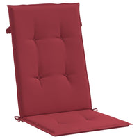 Cuscini per Sedie da Giardino 4 pz Rosso Vino 120x50x3 cm cod mxl 64991