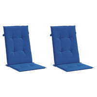 Cuscini per Sedie 2 pz Blu Reale 120x50x3 cm in Tessuto