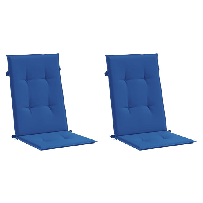 Cuscini per Sedie 2 pz Blu Reale 120x50x3 cm in Tessuto
