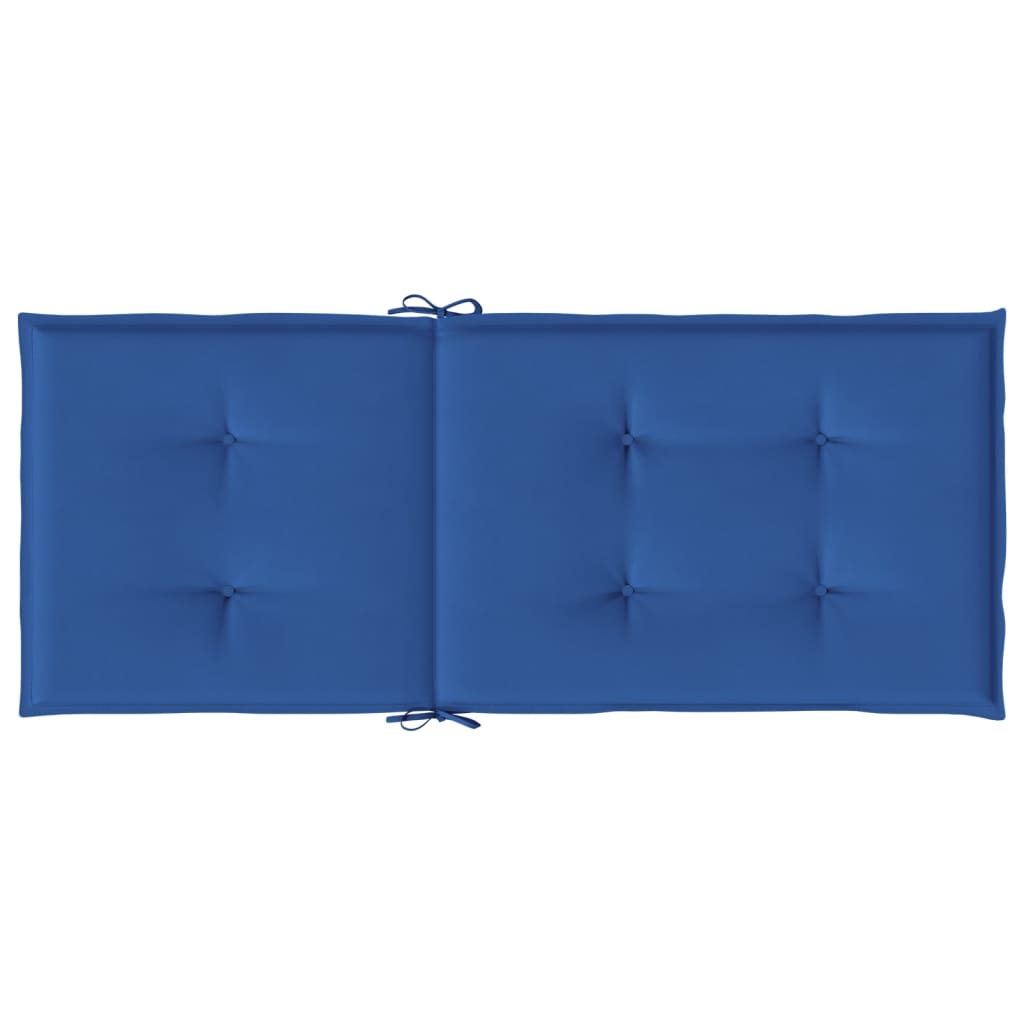 Cuscini per Sedie 2 pz Blu Reale 120x50x3 cm in Tessuto
