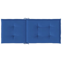 Cuscini per Sedie 2 pz Blu Reale 120x50x3 cm in Tessuto