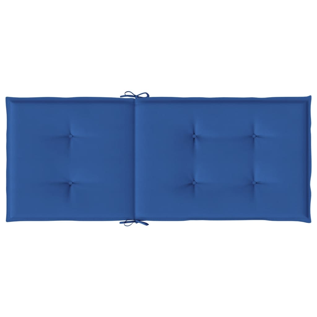 Cuscini per Sedie 6 pz Blu Reale 120x50x3 cm in Tessuto
