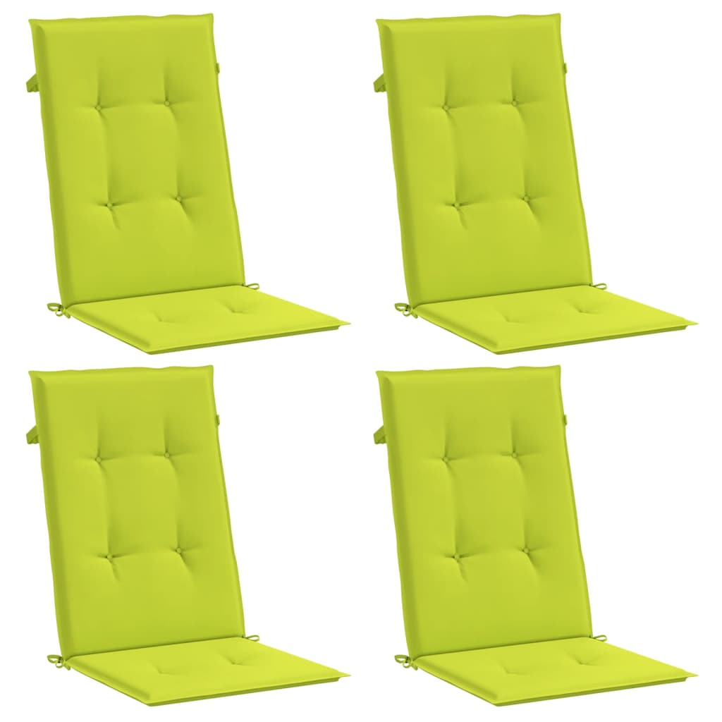 Cuscini per Sedie 4 pz Verde Brillante 120x50x3 cm in Tessuto 314120