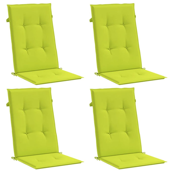 Cuscini per Sedie 4 pz Verde Brillante 120x50x3 cm in Tessuto 314120