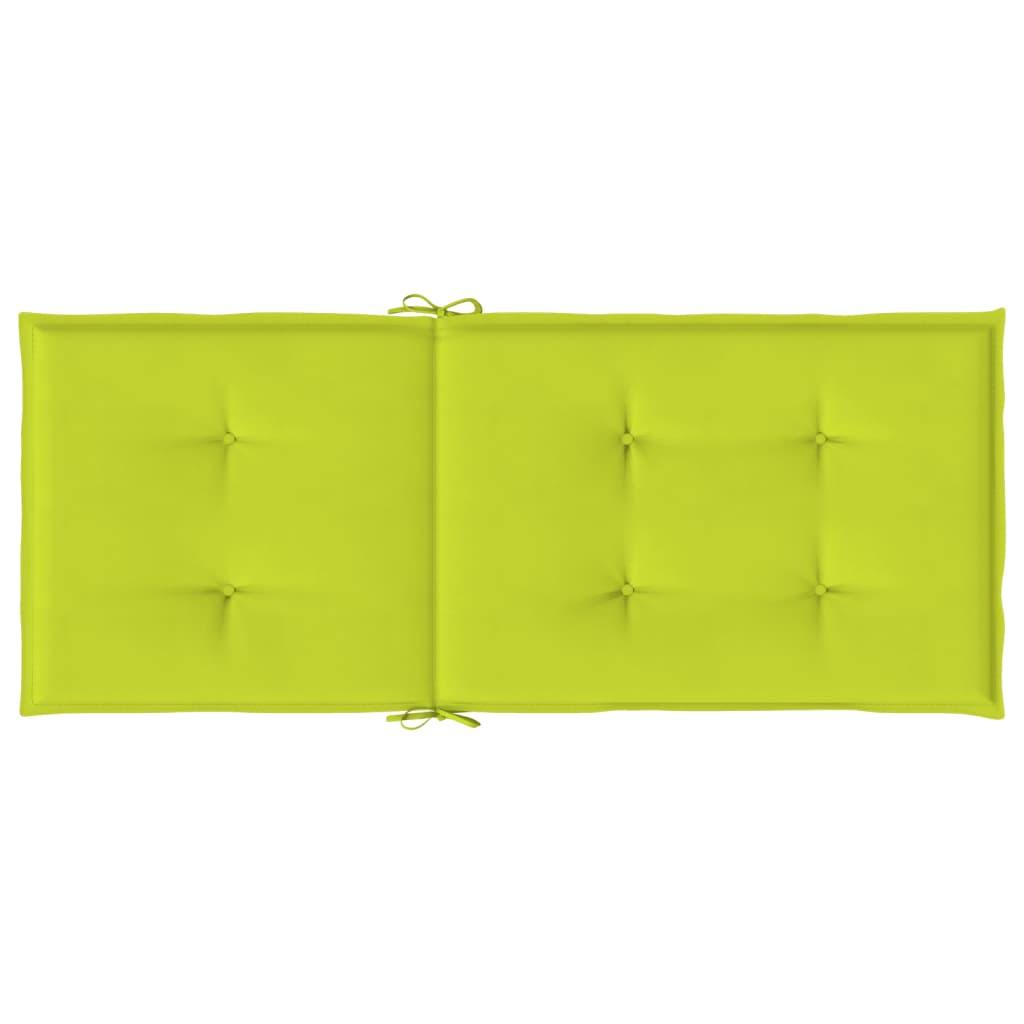 Cuscini per Sedie 6 pz Verde Brillante 120x50x3 cm in Tessuto