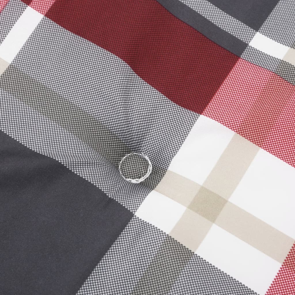 Cuscini per Sedie 6 pz Rossi a Quadri 120x50x3 cm in Tessuto 314127