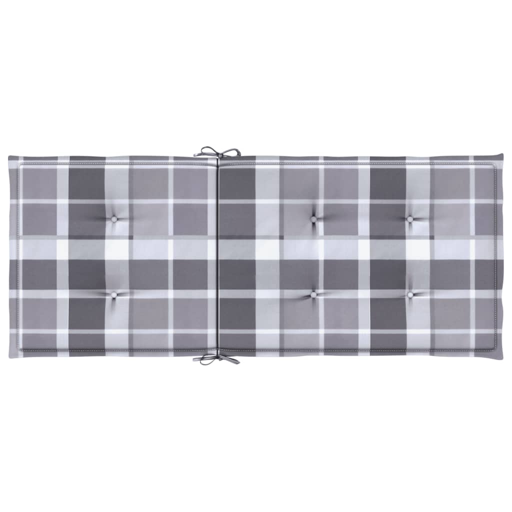 Cuscini per Sedie 2 pz Grigi a Quadri 120x50x3 cm in Tessuto 314128