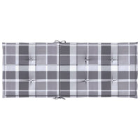 Cuscini per Sedie 2 pz Grigi a Quadri 120x50x3 cm in Tessuto