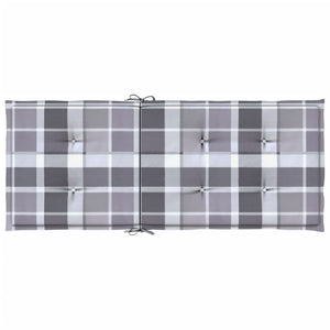 Cuscini per Sedie 6 pz Grigi a Quadri 120x50x3 cm in Tessuto