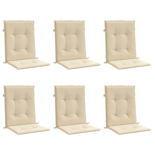 Cuscini per Sedie da Giardino 6 pz Beige 100x50x3 cm