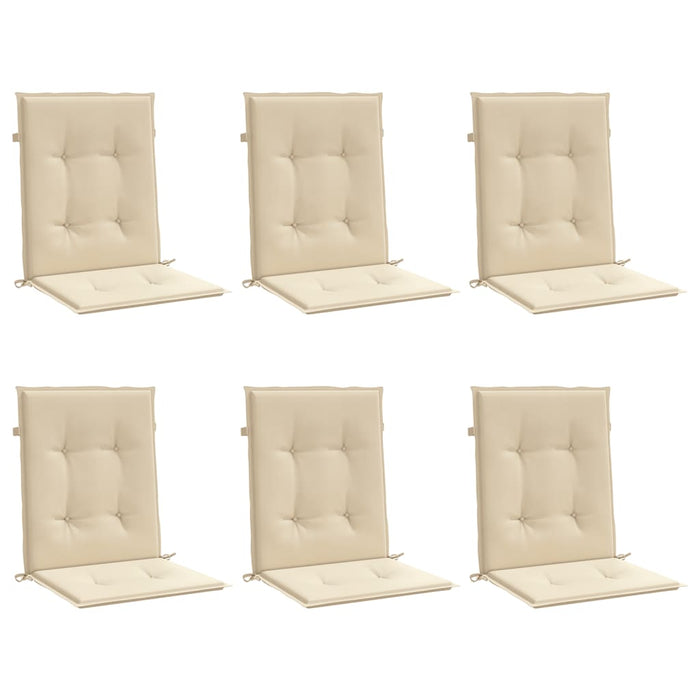 Cuscini per Sedia 6 pz Beige 100x50x3 cm in Tessuto Oxford 314134