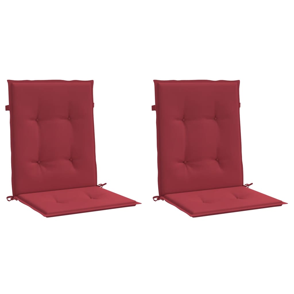 Cuscini per Sedia 2 pz Rosso Vino 100x50x7 cm in Tessuto 314140