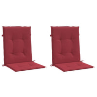 Cuscini per Sedia 2 pz Rosso Vino 100x50x7 cm in Tessuto 314140