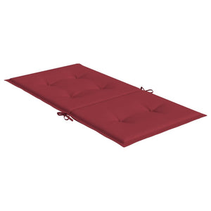 Cuscini per Sedia 2 pz Rosso Vino 100x50x7 cm in Tessuto 314140