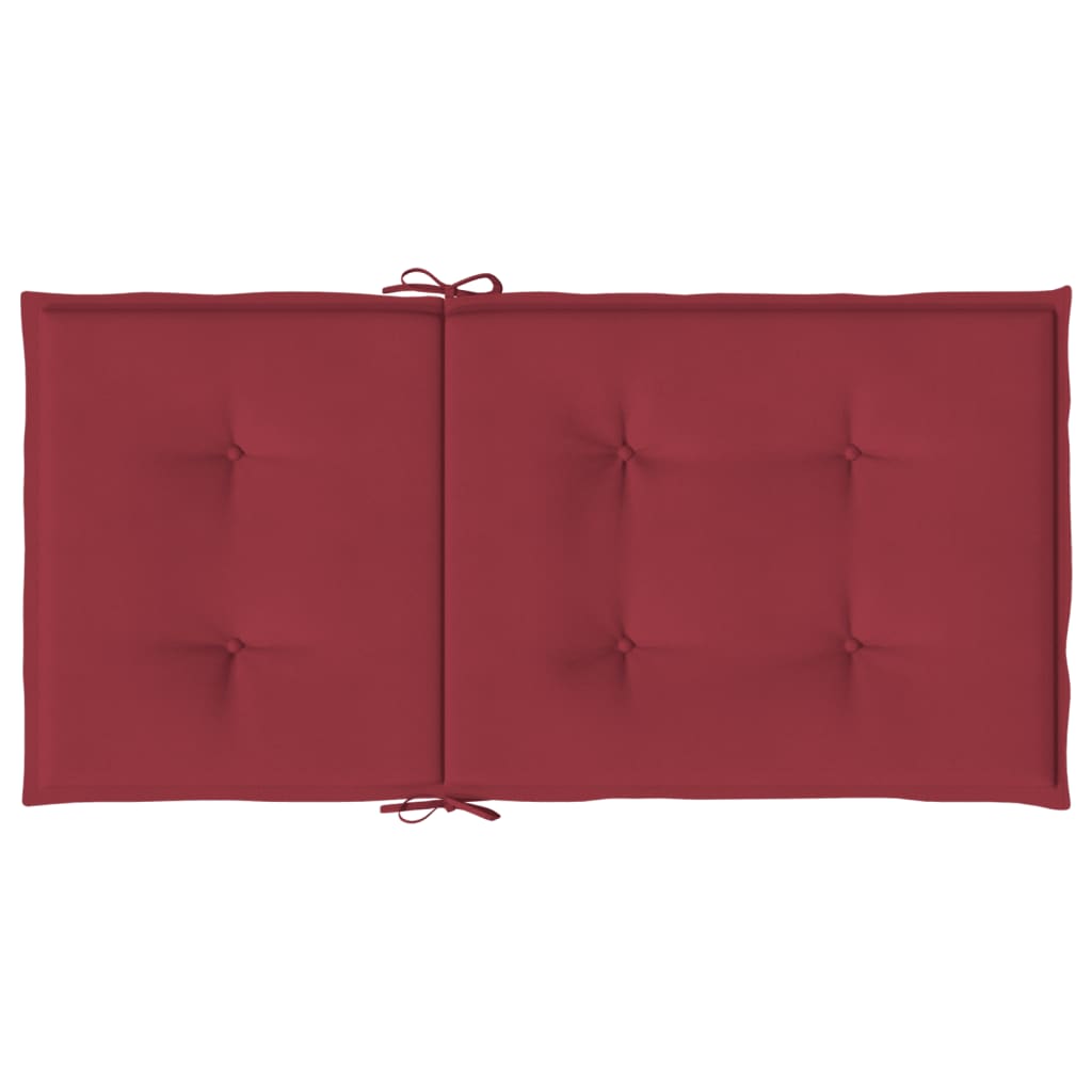 Cuscini per Sedia 2 pz Rosso Vino 100x50x7 cm in Tessuto 314140