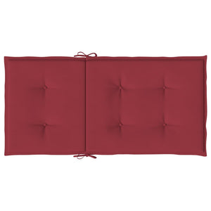 Cuscini per Sedia 2 pz Rosso Vino 100x50x7 cm in Tessuto 314140