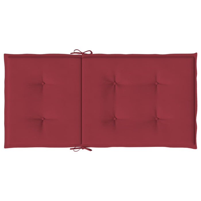 Cuscini per Sedia 2 pz Rosso Vino 100x50x7 cm in Tessuto 314140