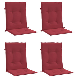 Cuscini per Sedia 4 pz Rosso Vino 100x50x7 cm in Tessuto 314141