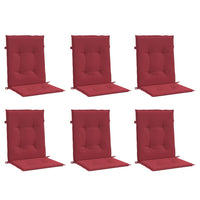 Cuscini per Sedia 6 pz Rosso Vino 100x50x3 cm in Tessuto