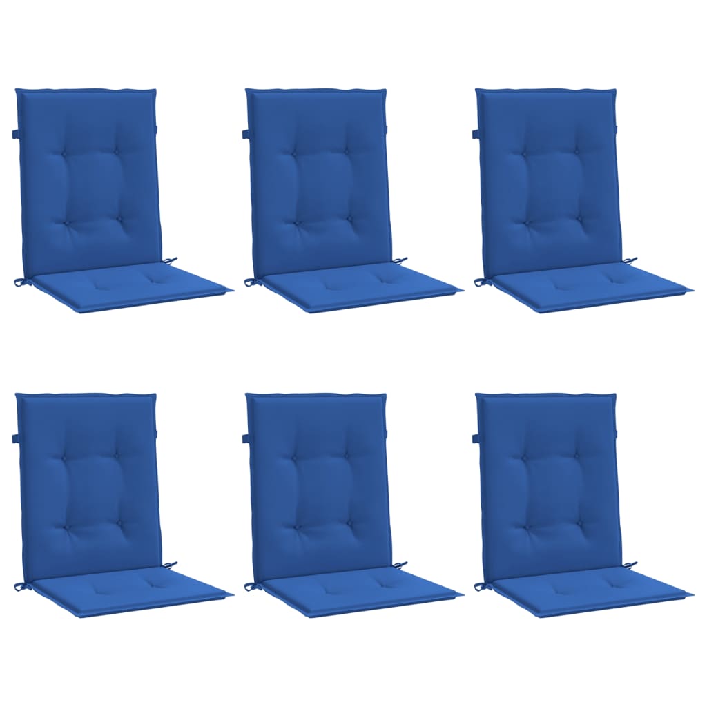 Cuscini per Sedia 6 pz Blu Reale 100x50x3 cm in Tessuto Oxford 314145