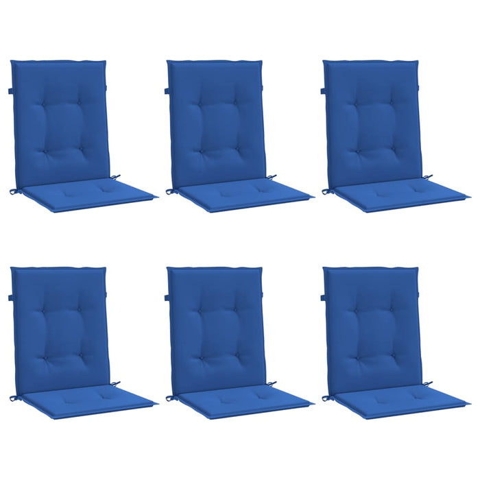 Cuscini per Sedia 6 pz Blu Reale 100x50x3 cm in Tessuto Oxford 314145